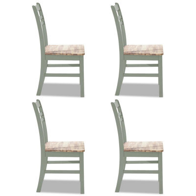 Statement Furniture Florence Country Style Wooden Chairs Set Of 4 - Sage Green - image 1