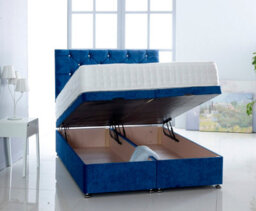 Comfy Deluxe Orange  Naples Foot Lift Ottoman Bed With Memory Spring Mattress And Headboard 5.0Ft King Size - thumbnail 2