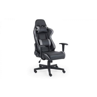 Ashfield Black And Grey Faux Leather Gaming Chair - image 1