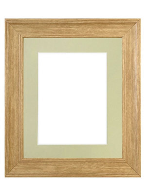 Frames By Post Scandi Oak Frame With Light Grey Mount For Image Size A4 - image 1
