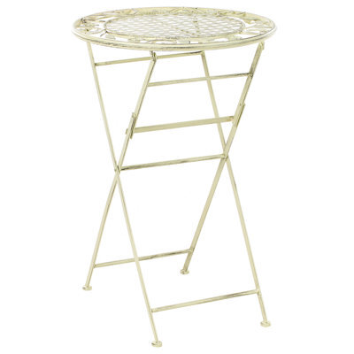 Beliani Garden Bar Table Bivio 60 Cm 60 Cm Metal Light Green - image 1