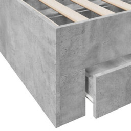 Berkfield Bed Frame With Drawers Without Mattress Concrete Grey 140X200 Cm - thumbnail 8