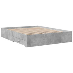 Berkfield Bed Frame With Drawers Without Mattress Concrete Grey 140X200 Cm - thumbnail 6