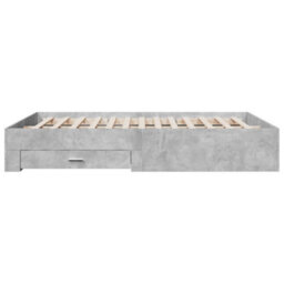 Berkfield Bed Frame With Drawers Without Mattress Concrete Grey 140X200 Cm - thumbnail 5