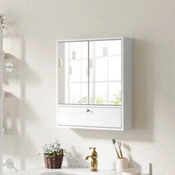 Double Door Storage Cabinet W/ 3-Level Adjustable Shelf - thumbnail 4
