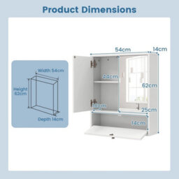 Double Door Storage Cabinet W/ 3-Level Adjustable Shelf - thumbnail 2