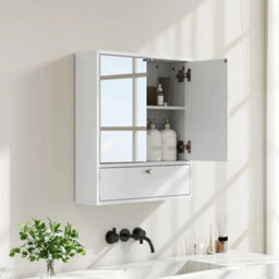 Double Door Storage Cabinet W/ 3-Level Adjustable Shelf - thumbnail 3
