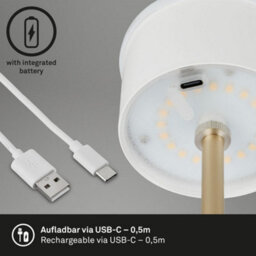 Briloner Battery Powered Brown Dimmable Rechargeable Table Lamp - thumbnail 6