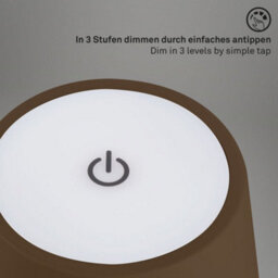 Briloner Battery Powered Brown Dimmable Rechargeable Table Lamp - thumbnail 8