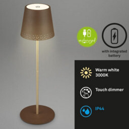 Briloner Battery Powered Brown Dimmable Rechargeable Table Lamp - thumbnail 3
