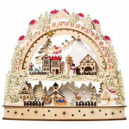 Xample Wooden Led Advent Christmas Calendar With Warm Led Lights, Alpine Winter Scene, Sliding Countdown Star,christmas Decoration - thumbnail 3
