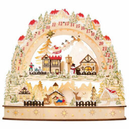Xample Wooden Led Advent Christmas Calendar With Warm Led Lights, Alpine Winter Scene, Sliding Countdown Star,christmas Decoration - thumbnail 2