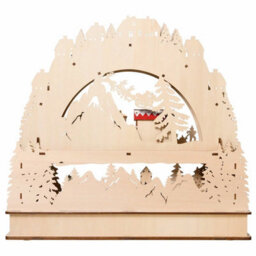 Xample Wooden Led Advent Christmas Calendar With Warm Led Lights, Alpine Winter Scene, Sliding Countdown Star,christmas Decoration - thumbnail 4