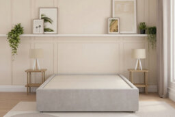 Sloomy Divan Base Silver Plush No Drawers Small Double - thumbnail 1