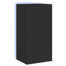 Berkfield Durable Tv Wall Cabinet With Led Lights Black 40.5X35X80 Cm - thumbnail 1