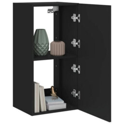 Berkfield Durable Tv Wall Cabinet With Led Lights Black 40.5X35X80 Cm - thumbnail 6