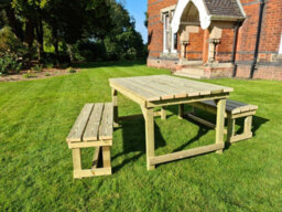 Churnet Valley Garden Furniture Ltd Churnet Valley Butcher Table Set - thumbnail 5