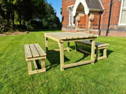 Churnet Valley Garden Furniture Ltd Churnet Valley Butcher Table Set - thumbnail 4