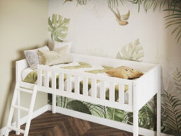 Flair Bea Shorty Wooden Midsleeper Cabin Bed (75X175Cm) - White - thumbnail 2