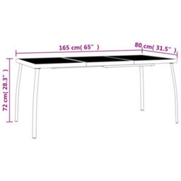 Berkfield Garden Table Anthracite 165X80X72 Cm Steel Mesh - thumbnail 7