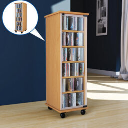 Vcm Wood Cd Dvd Stand Shelf Valenza Glass Door - thumbnail 2