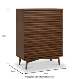 Kari Dark Oak 4 Drawer Chest - By Roseland Furniture - thumbnail 9