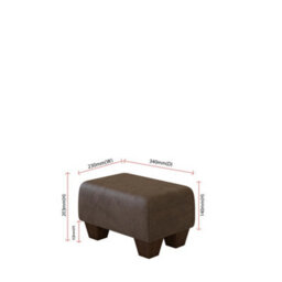 Dark Brown Mahogany Wood Chunky Legs Italian Leather Small Footstool  Handmade Uk By Footstools Direct - thumbnail 2