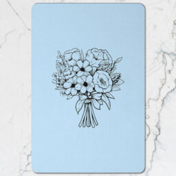 Benjamin Tate Design Designer Floral Placemat And Coaster Set In Light Blue With Wood Base Fine Art Print Edition - thumbnail 2