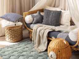 Beliani Blanket Khari Cotton 125 X 150 Cm Light Beige - thumbnail 2