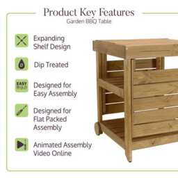 Garden Bbq Table Outdoor Cooking Wooden Foldable Table By Zest Outdoor Living - thumbnail 4