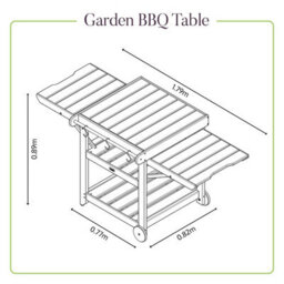 Garden Bbq Table Outdoor Cooking Wooden Foldable Table By Zest Outdoor Living - thumbnail 5