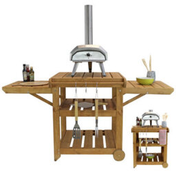 Garden Bbq Table Outdoor Cooking Wooden Foldable Table By Zest Outdoor Living - thumbnail 2