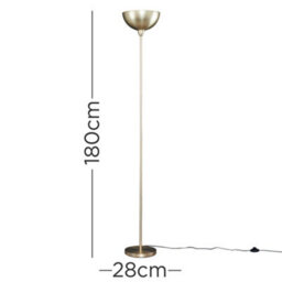 Valuelights Forseti Modern Gold Uplighter Floor Lamp With Bowl Shaped Shade - Includes 6W Led Gls Bulb 3000K Warm White - thumbnail 5