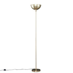 Valuelights Forseti Modern Gold Uplighter Floor Lamp With Bowl Shaped Shade - Includes 6W Led Gls Bulb 3000K Warm White
