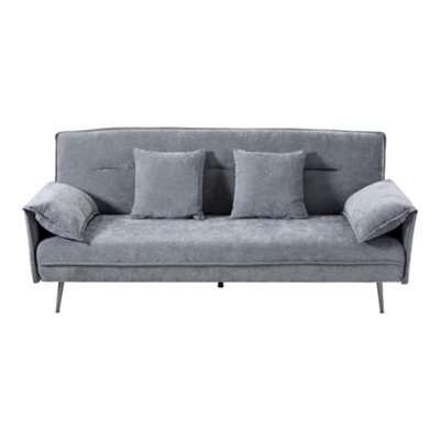 Living And Home Grey 3-Seater Contemporary Convertible Sofa Bed With 2 Pillows - image 1