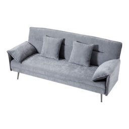 Living And Home Grey 3-Seater Contemporary Convertible Sofa Bed With 2 Pillows - thumbnail 2