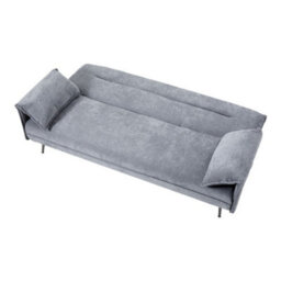 Living And Home Grey 3-Seater Contemporary Convertible Sofa Bed With 2 Pillows - thumbnail 3