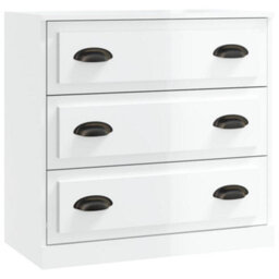Berkfield Sideboard High Gloss White 70X35.5X67.5 Cm Engineered Wood - thumbnail 2