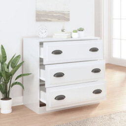 Berkfield Sideboard High Gloss White 70X35.5X67.5 Cm Engineered Wood - thumbnail 6