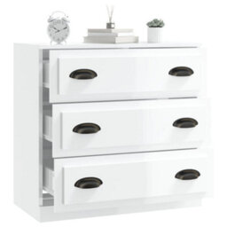 Berkfield Sideboard High Gloss White 70X35.5X67.5 Cm Engineered Wood - thumbnail 7