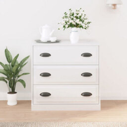Berkfield Sideboard High Gloss White 70X35.5X67.5 Cm Engineered Wood - thumbnail 1