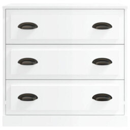 Berkfield Sideboard High Gloss White 70X35.5X67.5 Cm Engineered Wood - thumbnail 4