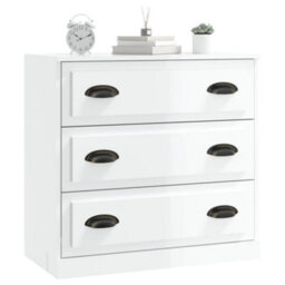 Berkfield Sideboard High Gloss White 70X35.5X67.5 Cm Engineered Wood - thumbnail 8