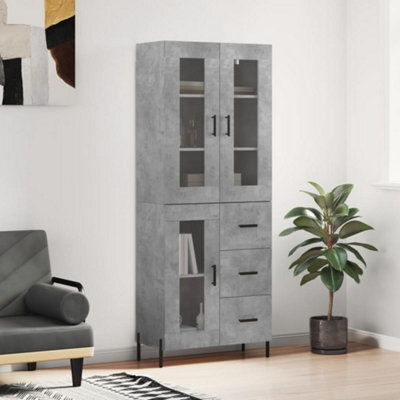 Berkfield Highboard Concrete Grey 69.5X34X180 Cm Engineered Wood - image 1