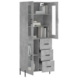 Berkfield Highboard Concrete Grey 69.5X34X180 Cm Engineered Wood - thumbnail 3