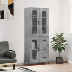 Berkfield Highboard Concrete Grey 69.5X34X180 Cm Engineered Wood - thumbnail 1