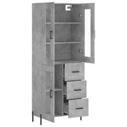 Berkfield Highboard Concrete Grey 69.5X34X180 Cm Engineered Wood - thumbnail 4