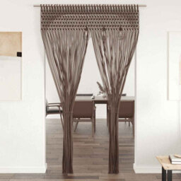 Berkfield Macrame Curtain Taupe 140X240 Cm Cotton