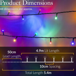 Christow Christmas Indoor/outdoor Battery Led String Lights Green Cable Multi Colour - 50 - thumbnail 3