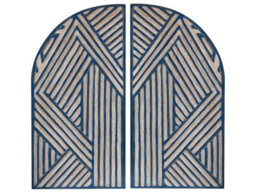 Wyld And Coco Window-Shaped Wall Decor Dark Blue With Pale Timber Edges, Lacquered Mdf, 40 X 2 X 80 Cm - thumbnail 1